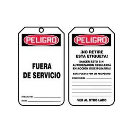 Accuform Danger, PF-Cardstock, 3-1/4 in Width, 1/4 in Height, , 25 PK SHMDT158LTP